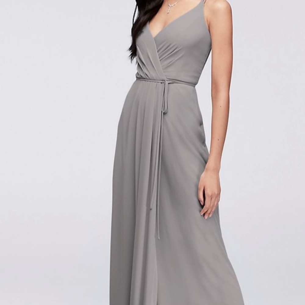 David’s Bridal Wrap Dress in Mercury
